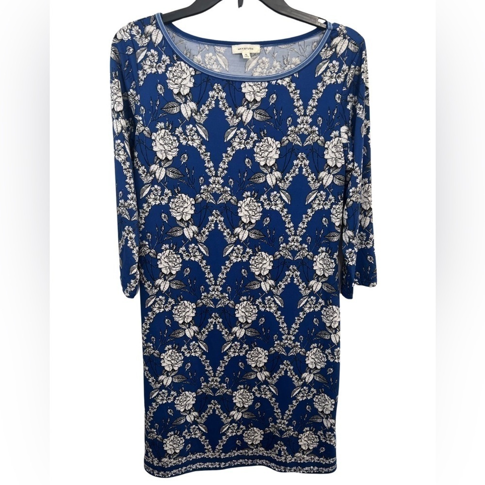 Max Studio Blue Floral Print Dress